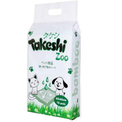Пеленки Takeshi Zoo бамбуковые 60*60 10 штук 500521