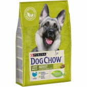 Dog Chow для взрослых собак крупных пород, с индейкой, 2,5 кг