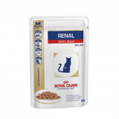 Royal Canin диета 85 гр Renal для кошек при заболевании почек, с говядиной 