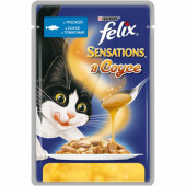 Влажный корм Felix Sensations для кошек c треской в соусе с томатами,  85 г