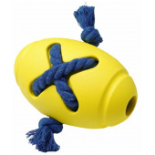 Игрушка для собак HOMEPET мяч регби с канатом желтый 8*12,7см 139129