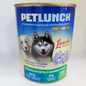 Petlunch для собак 850г жб мясное ассорти с языком в желе