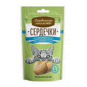 Деревенские Лакомства для кошек СЕРДЕЧКИ с таурином 30г
