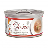 Cherie 80г смесь из ломтиков тунца с цельными креветками в подливе