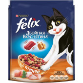 Felix 300 г Двойная вкуснятина сухой корм для кошек с птицей