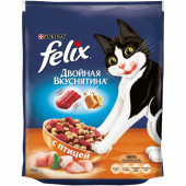 Felix 750 г Двойная вкуснятина сухой корм для кошек с птицей
