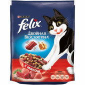Felix 750 г Двойная вкуснятина сухой корм для кошек с мясом 