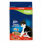 Felix 3 кг Двойная Вкуснятина сухой корм для кошек с мясом