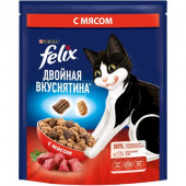 Felix 200 г Двойная Вкуснятина сухой корм для кошек с мясом