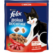 Felix 600 г Двойная Вкуснятина сухой корм для кошек с мясом