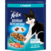 Felix 200 г Двойная вкуснятина сухой корм для кошек с рыбой