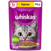 Whiskas 75 г для взрослых кошек с курицей в рагу
