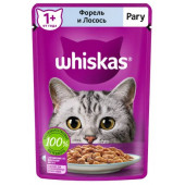 Whiskas 75 г для взрослых кошек с форелью и лососем в рагу