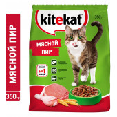 Kitekat 350 г для взрослых кошек мясной пир