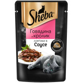 Sheba 75 г для взрослых кошек с говядиной и кроликом в соусе