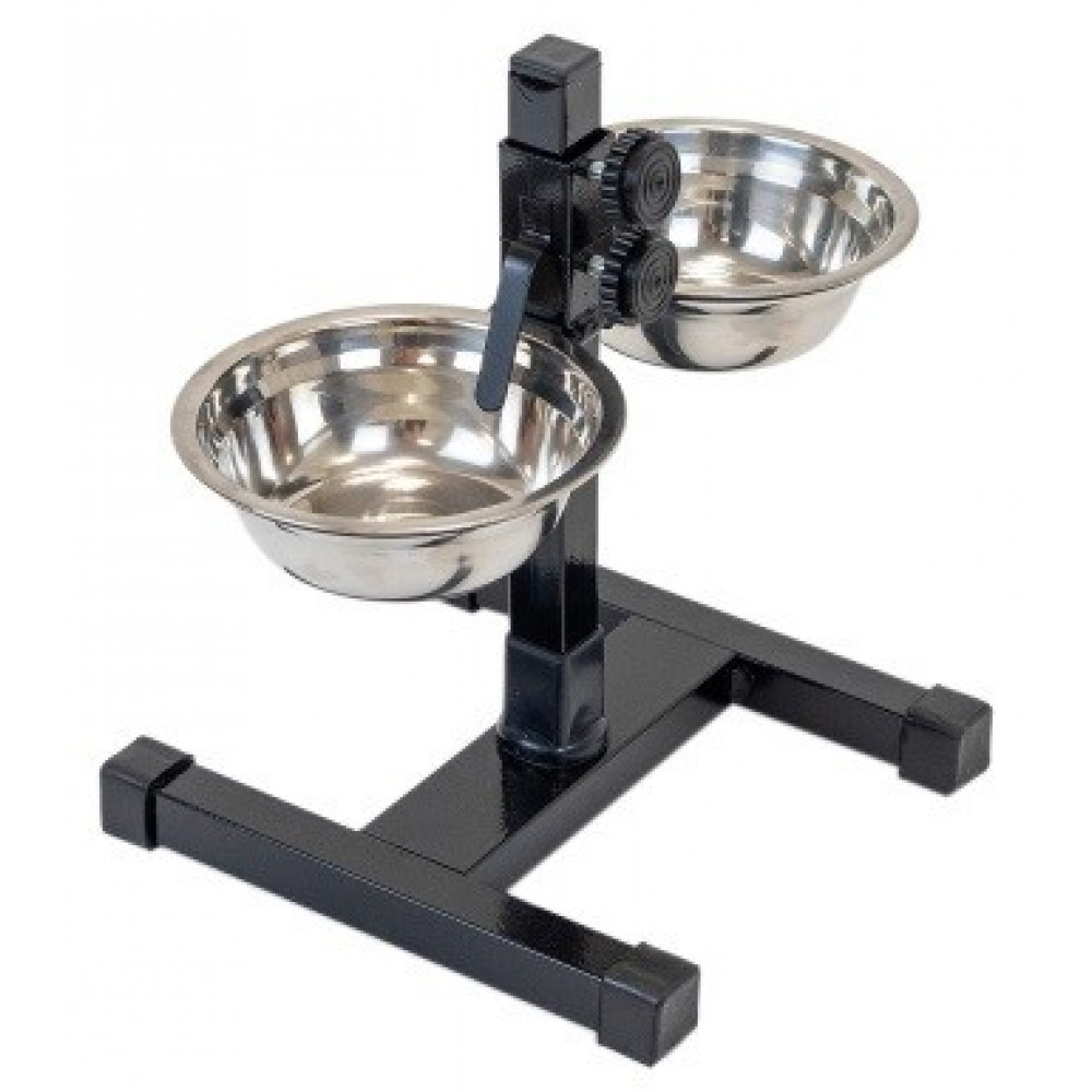 Подставка с мисками HOMEPET 13см 2*0,25см до 25см 244744-0