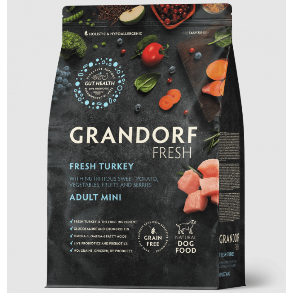 Grandorf  fresh для собак 1кг для мелких пород с индейкой 852796-0