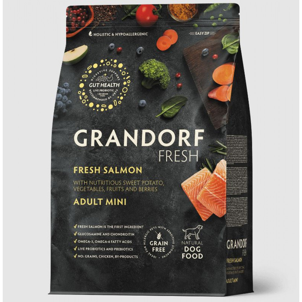 Grandorf  fresh для собак 1кг для мелких пород с лососем 852819-0
