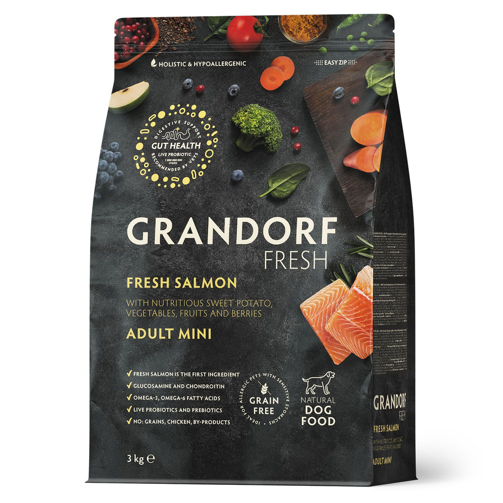 Grandorf  fresh для собак 3кг для мелких пород с лососем 852826-0