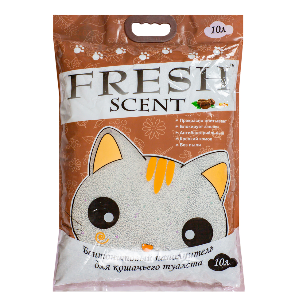 Наполнитель FRESH Scent 10 л Кофе комкующийся бентонитовый -0