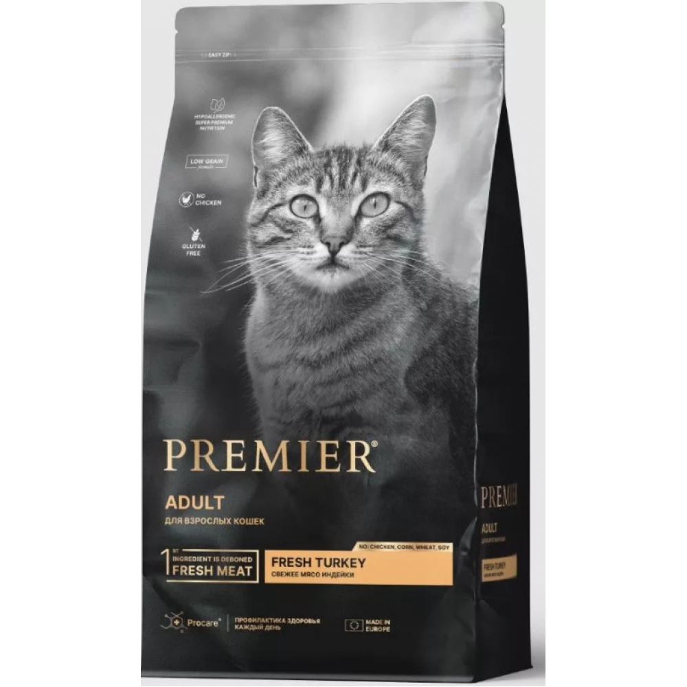 Premier для кошек 2кг ADULT с индейкой 851690-0
