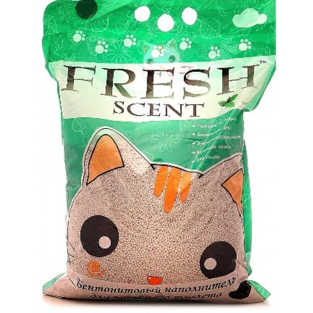 Наполнитель FRESH Scent 10 л Мята комкующийся бентонитовый-0