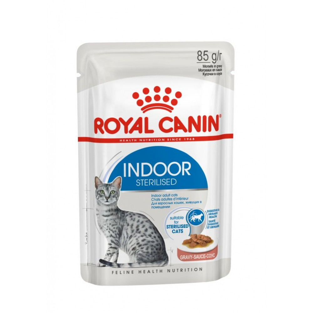 Royal Canin INDOOR Sterilised 85 гр для взрослых домашних кошек, соус -0