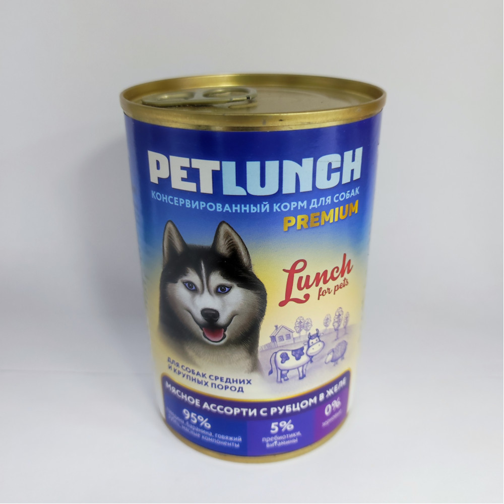 Petlunch для собак 400г жб мясное ассорти с рубцом в желе-0