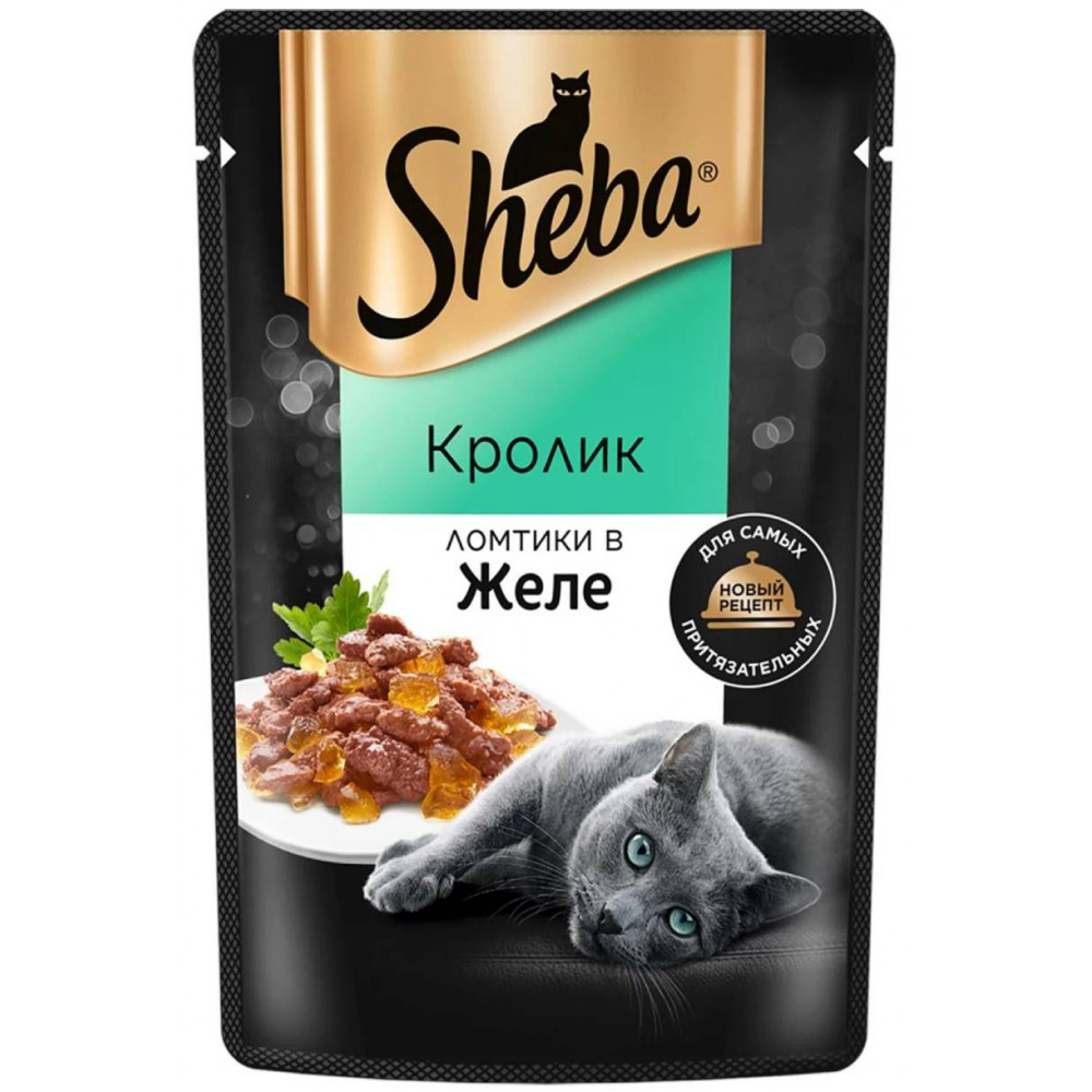 Sheba 75 г для взрослых кошек с кроликом в желе-0
