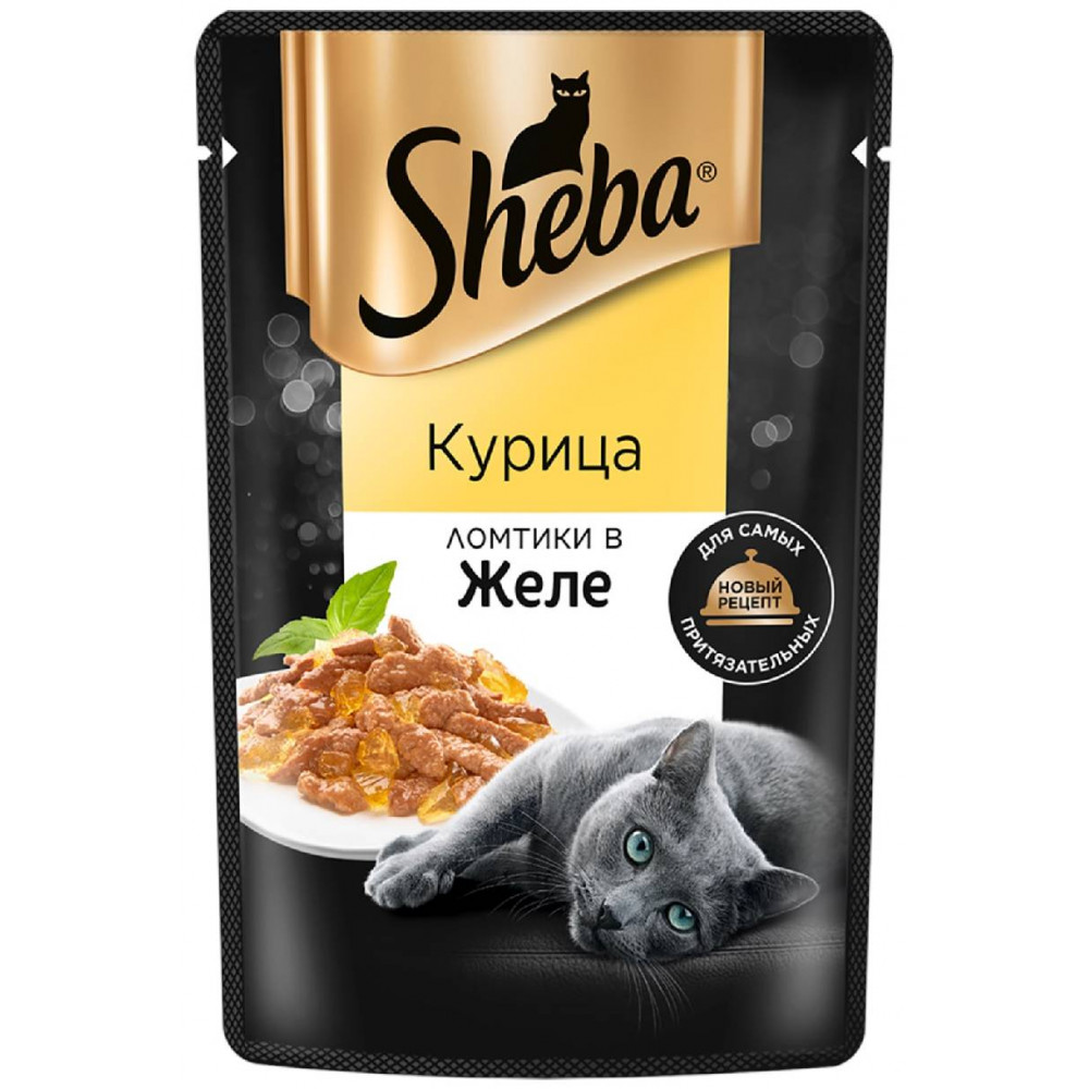 Sheba 75 г для взрослых кошек с курицей желе-0