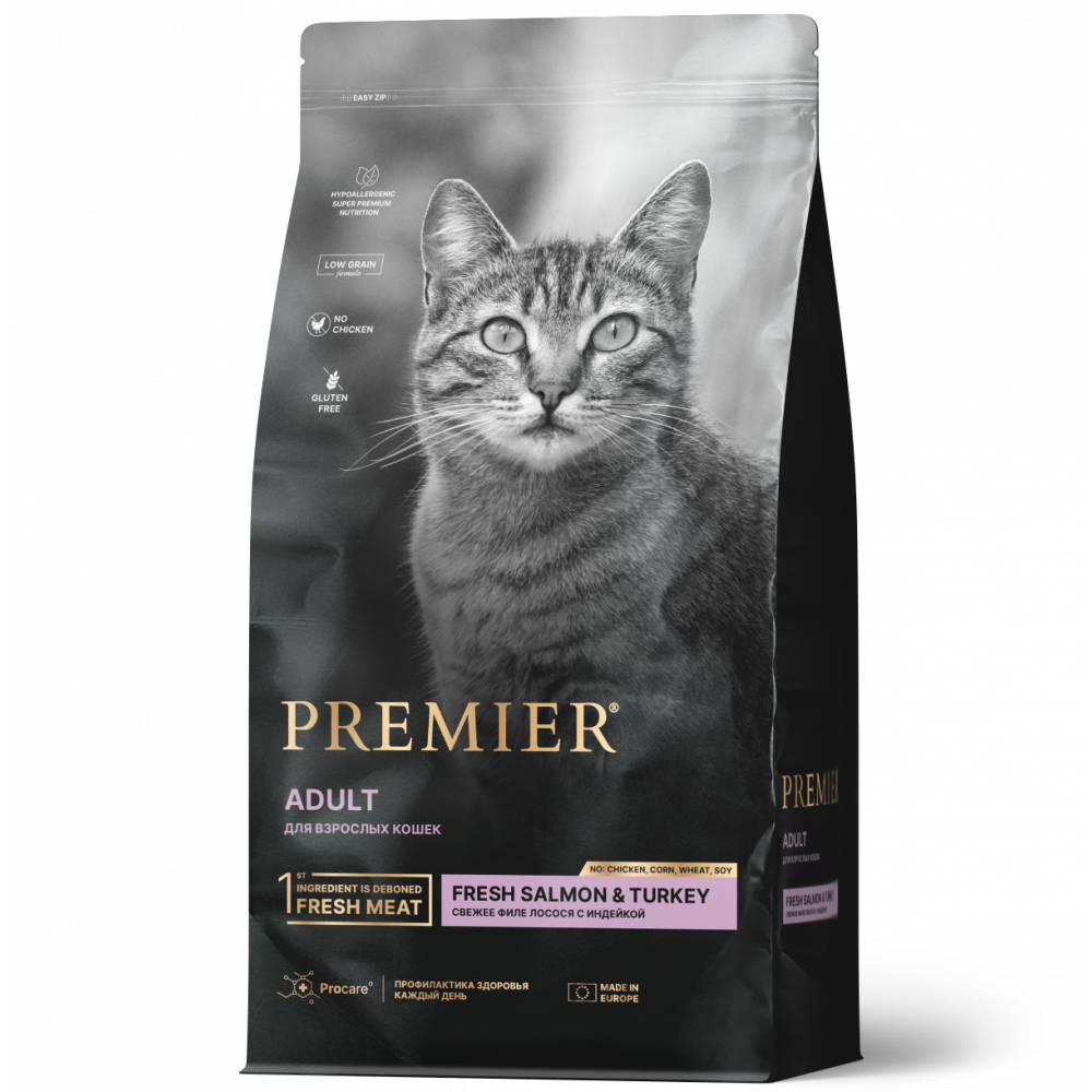 Premier для кошек 400г лосось с индейкой 851430-0