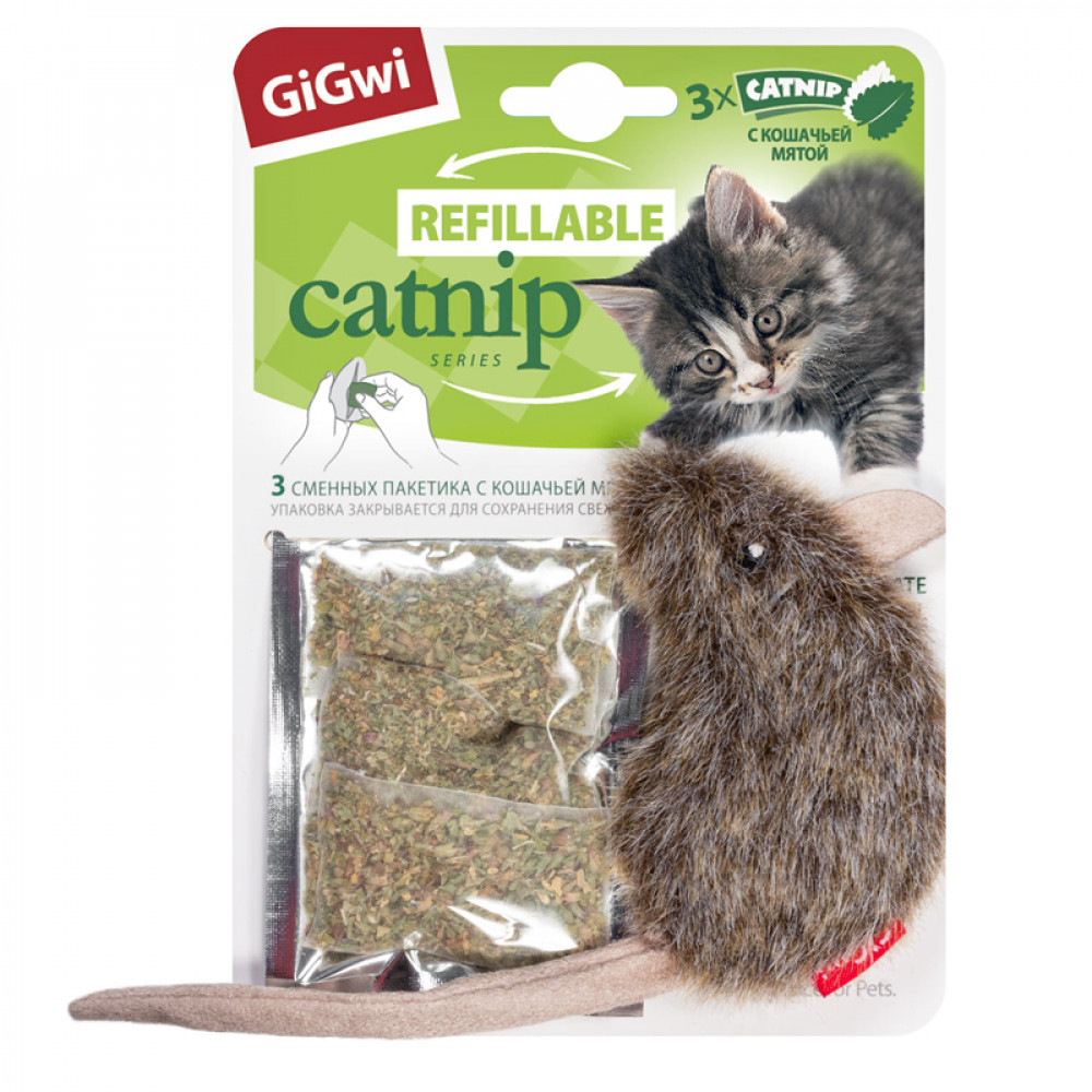 GiGwi Мышь с кошачей мятой Арт 75300-0