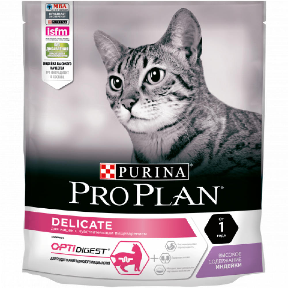 Pro Plan для кошек 400 г Delicate с индейкой -0