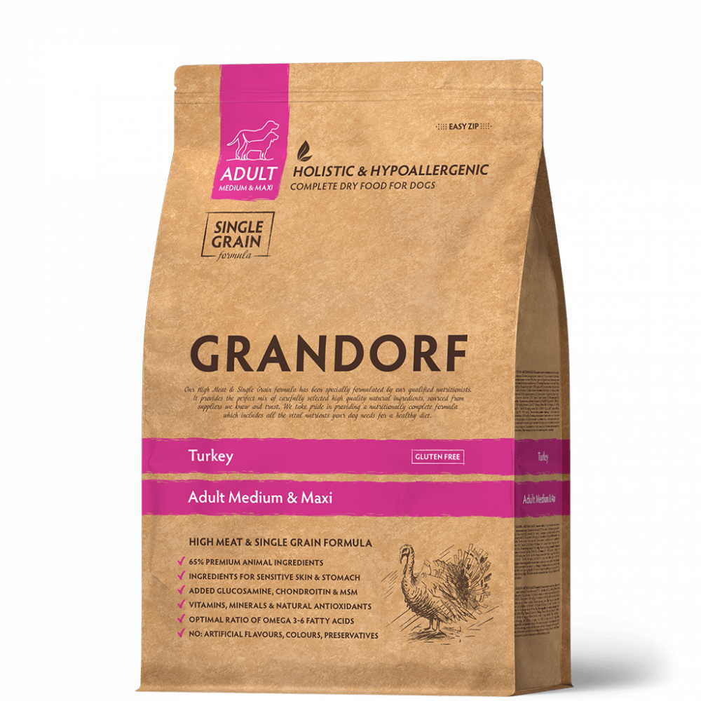 Grandorf для собак 10кг для средних и крупных пород с индейкой 851164-0