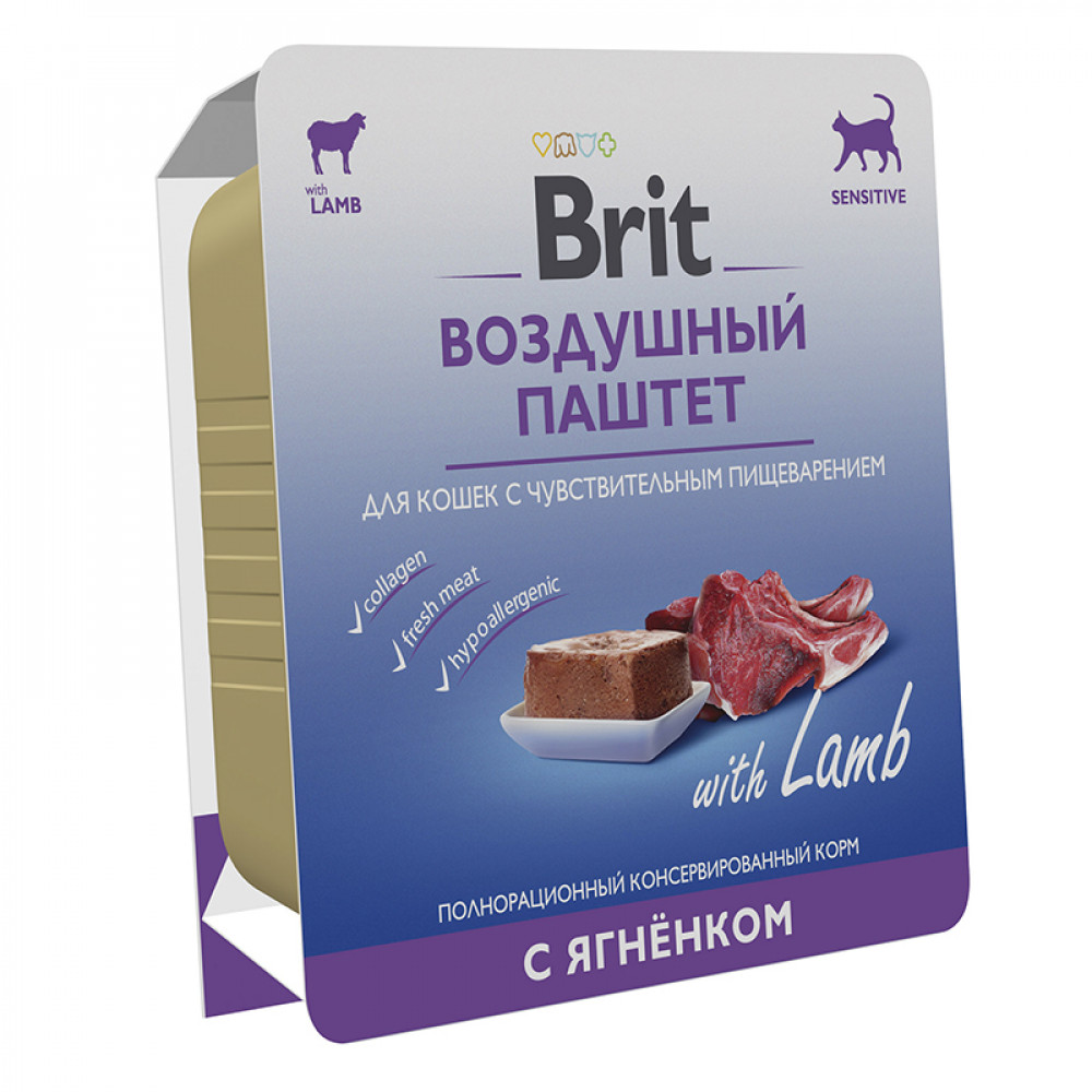 Brit 100г для кошек воздушный паштет с ягненком 060900-0