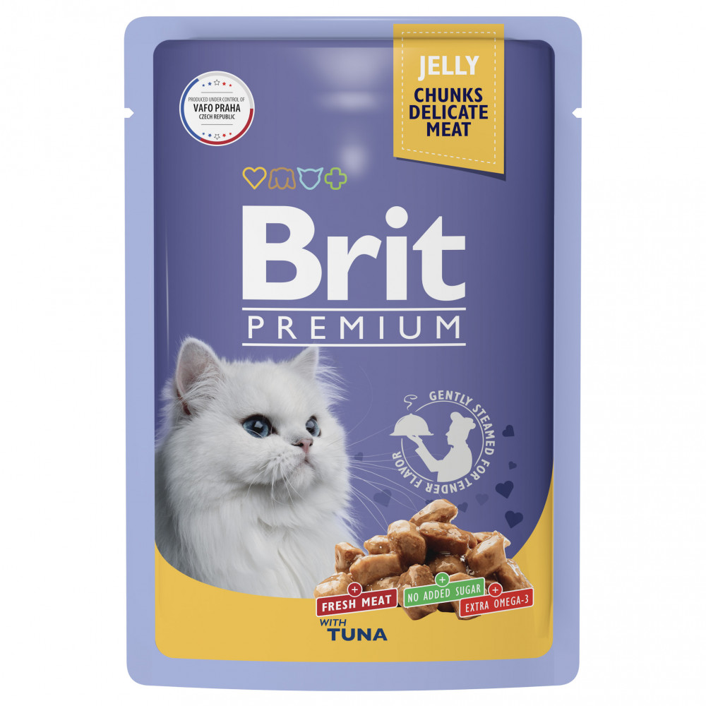 Brit 85г для кошек с тунцом в желе 050154-0