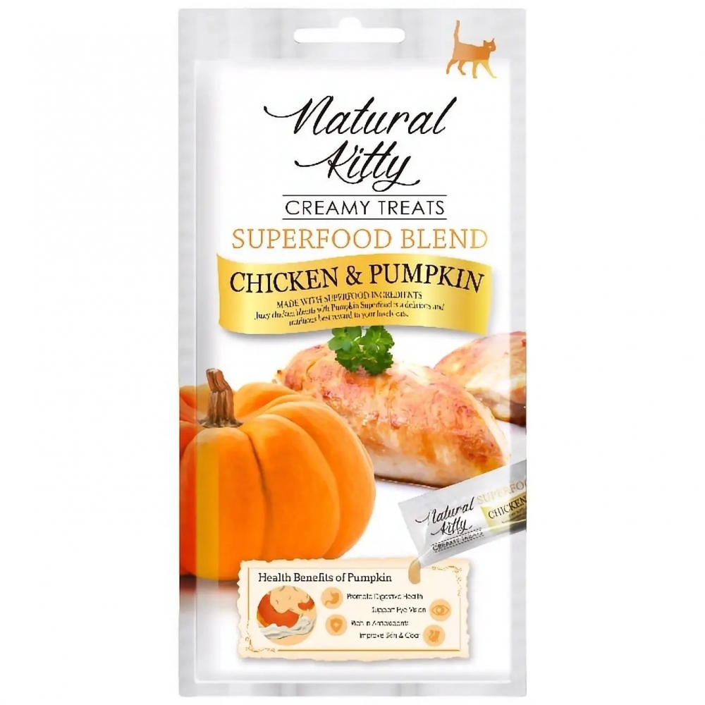Natural kitty крем суп для кошек 4*12г курица с тыквой 602412-0