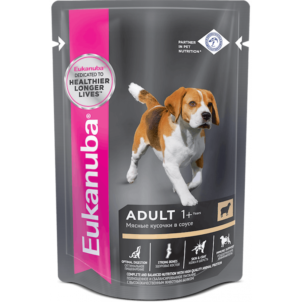 Eukanuba 100 г для взрослых собак с ягненком в соусе -0