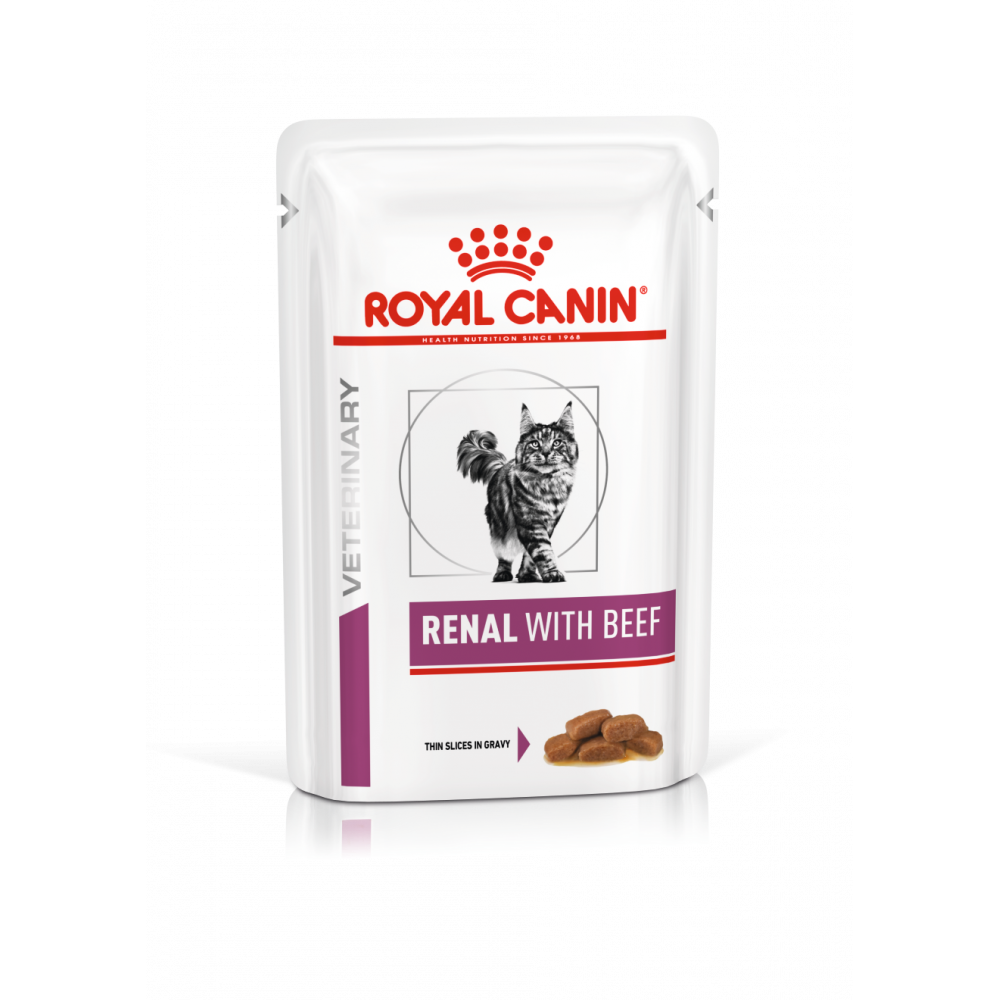 Royal Canin Вет Диета 85 гр Renal для кошек при заболевании почек, с говядиной -0