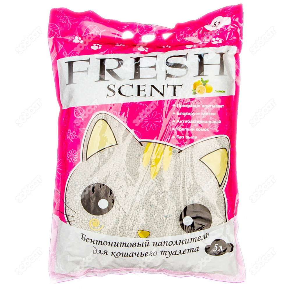 Наполнитель FRESH Scent 5 л Лимон комкующийся бентонитовый -0