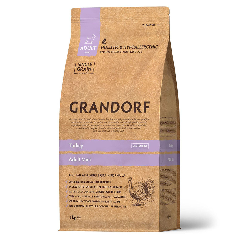 Grandorf для собак 1кг для мелких пород с индейкой 850938-0
