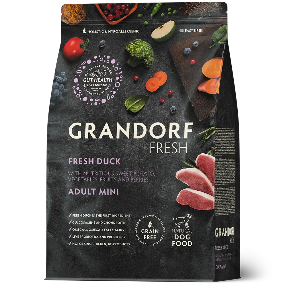 Grandorf  fresh для собак 1кг для мелких пород с уткой 852833-0
