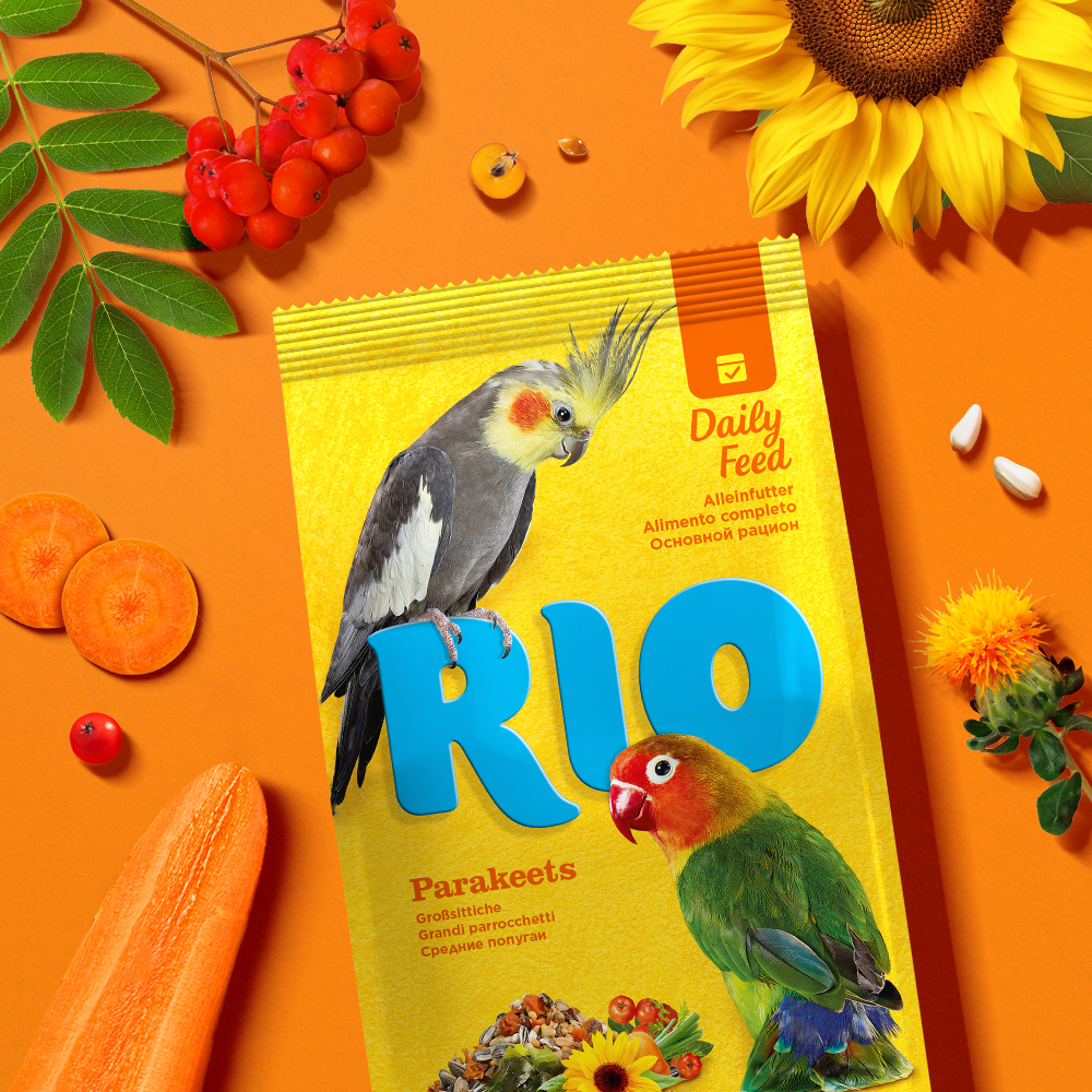 Корм для птиц Rio 1кг для средних попугаев основной рацион-1