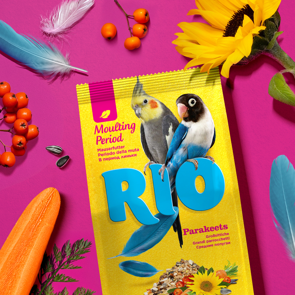 Корм для птиц Rio 1кг для средних попугаев в период линьки-2
