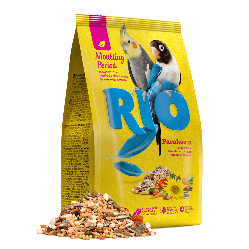 Корм для птиц Rio 500г для средних попугаев в период линьки-1