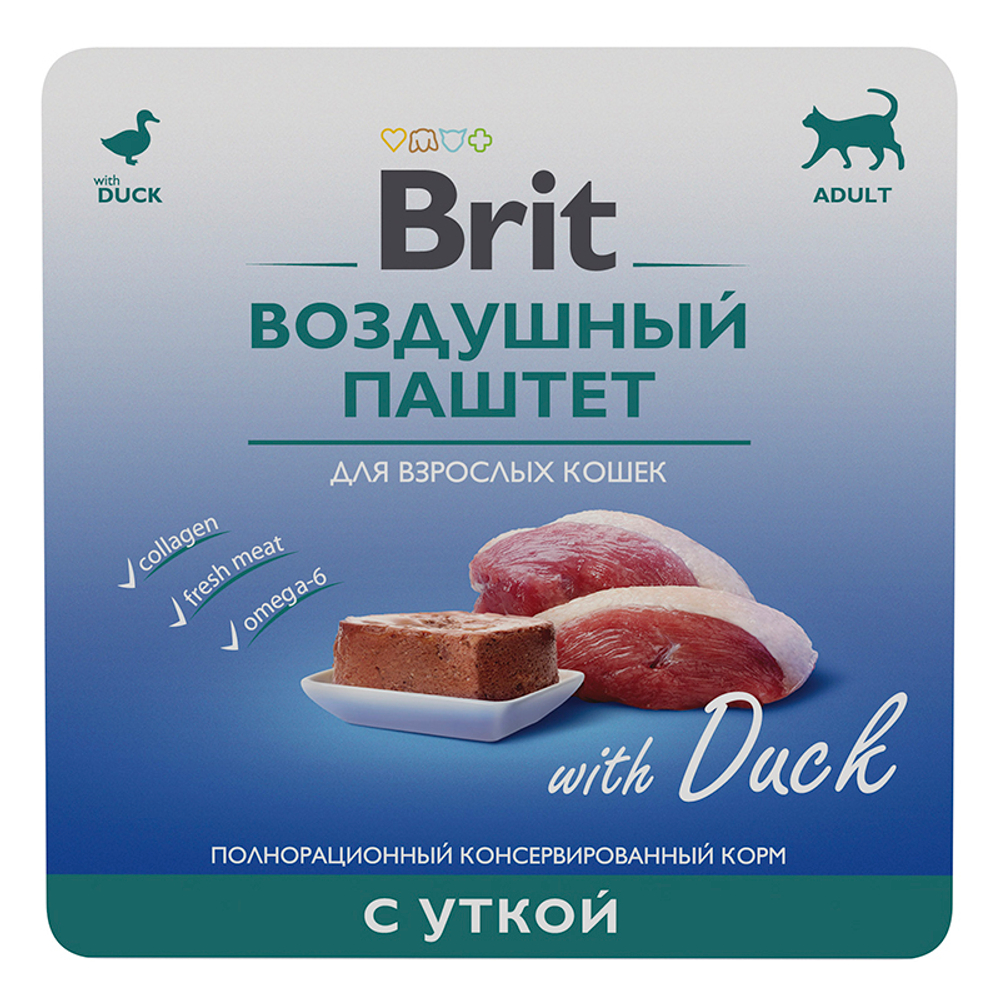 Brit 100г для кошек воздушный паштет с уткой 060955-0