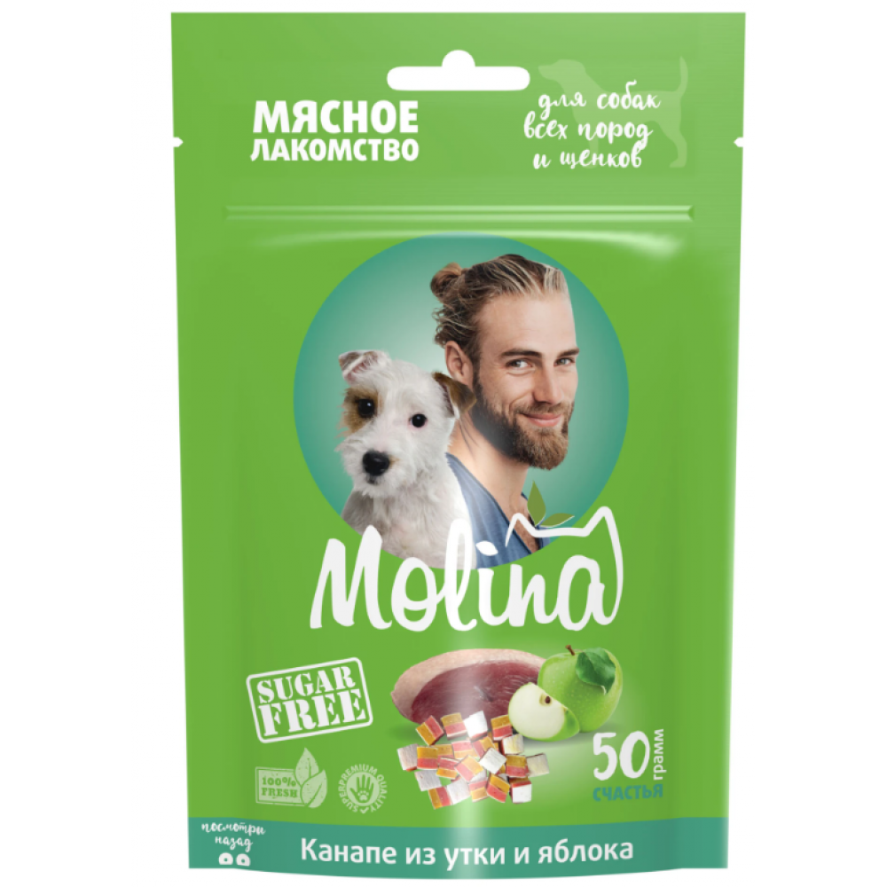 Molina мясное лакомство канапе из утки и яблока 50г 044948-0