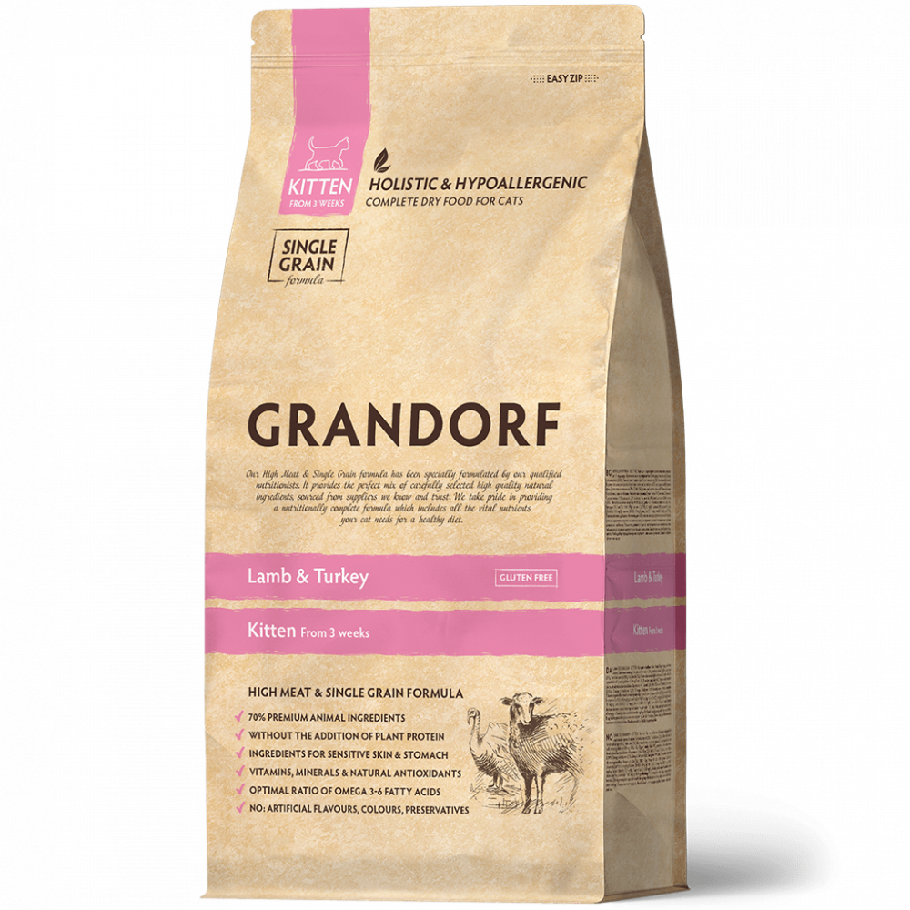 Grandorf для котят 2 кг с ягненком и индейкой 851201-0