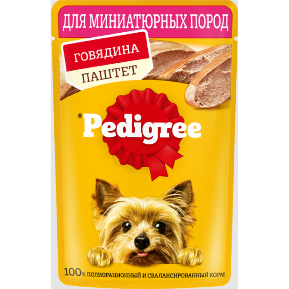 Педигри 80г взрослые мини говядина паштет-0