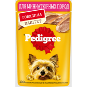 Педигри 80г взрослые мини говядина паштет